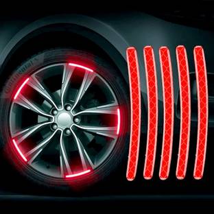 DRIJA Car Wheel Reflective Sticker 15 mm x 0.13 m Red Reflective Tape