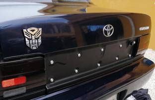 LOVMOTO Sticker Pair Chrome Finish PVC Auto Emblems Auto bot Car Accessories SG150 Side Scoop