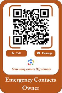 Emergency contact owner QR Emblem for Car