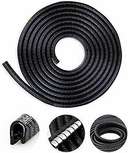 Harikaran U Shape Edge Trim Rubber Strip Seal Protector Car DoorGuard Cars (16ft/5 mBlack) Car Beading Roll For Door