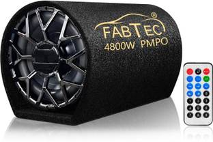 FABTEC 10 Inch Active Bass Tube with Built-in Amplifier 200W RMS, 4800W Peak USB, FM, Bluetooth 5.0 with Remote Control Universal Car Audio Subwoofer