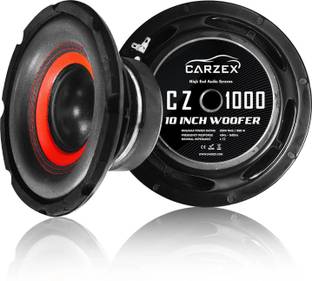 CARZEX 10 Inch Subwoofer 250W RMS, 4-ohms with 1000W Peak Power 4 Layer Copper Coil 90dB (1.5 Voice Coil & 120x25 MM Magnet) Car Audio System (Single Piece) Subwoofer
