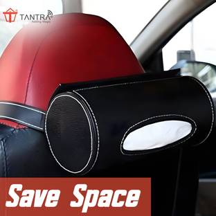 TANTRA Car Tissue Holder, Car Napkin Paper Holder PU Leather, Mask Holder Vehicle Tissue Dispenser