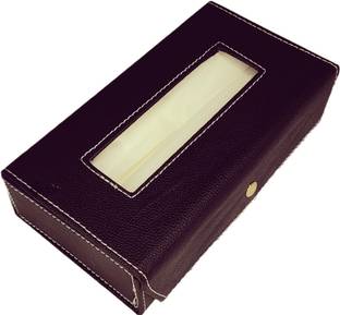 Auto Hub Black Tissue Box Leatherette Vehicle Tissue Dispenser