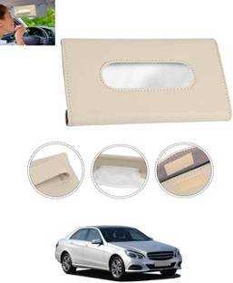 monolive Beige Leatherite Rectangle Shape Fancy Design Tissue Dispencer For Car-315 Vehicle Tissue Dispenser