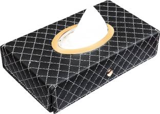 Auto Hub Black-Tissue Box Leatherette Vehicle Tissue Dispenser