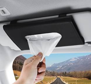Campark Car Visor Tissue Holder, Car Napkin Paper Holder PU Leather, Mask Holder Vehicle Tissue Dispenser