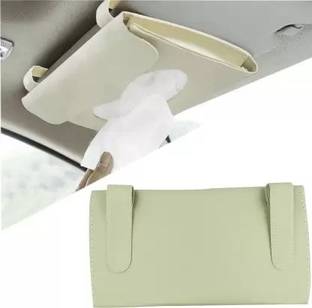 AIRSKY Car Tissue Box Holder (Beige) Sun Visor Napkin Holder Beige Vehicle Tissue Dispenser