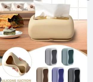 KREXINEUM Silicone Suction Cup Tissue Box – for Home, Office, Car, Kitchen & Bathroom Vehicle Tissue Dispenser