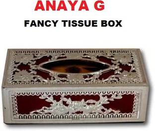 ANAYA G Silver-Red Vehicle Tissue Dispenser Vehicle Tissue Dispenser