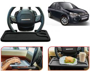 Selifaur TB80-Multifunctional Car Laptop Food Steering Wheel Tray Drink Holder Desk Cup Holder Tray Table