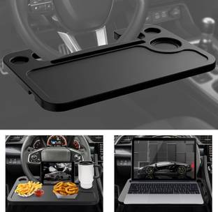 carfrill Steering Wheel Car Tray Table - Travel, Meal or Workstation Cup Holder Tray Table