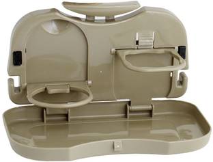 zvonko Plastic Brown Car Folding Food Meal Mini Table Tray Drink Cup Holder Cup Holder Tray Table