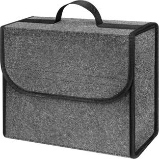 DOUBLE R BAGS Car Trunk Felt Foldable Boot Storage Organizer with Handle & Velcro Fit closer Trunk Organizer