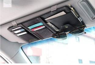 HASTHIP Leather Multi-Function Car Space Sun Visor Organizer Storage Pouch Trunk Organizer
