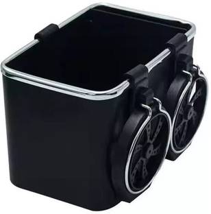 LAVITRA Car Armrest Storage Box Water Cup Holder Car Tissue with 2 Foldable Cup Holder Trunk Organizer
