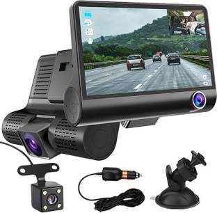 CARZEX 4Inch IPS Screen Three Lens Car DVR HD 1080P Vehicle Driving Recorder Car Camera Black LCD