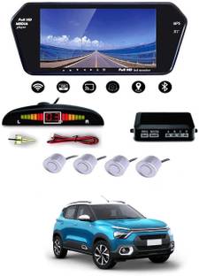 MATIES 7inch Full HD LED Car Video Monitor+Reverse Car Parking Sensor White-81 Black LED