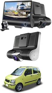 MATIES 3 Lens/170 Degree/Wide Angle Car Camera DVR/G-Sensor For Wagon-R-2004 Black LCD