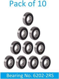 SINAL Pack of 10 Ball Bearing 6202 2RS with 15mm inner and 35mm outer (BER24.3) Wheel Bearing