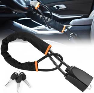 AutoBizarre Anti-Theft Car Security Adjustable Car Steering Wheel Lock with Seat Belt Lock Wheel Lock