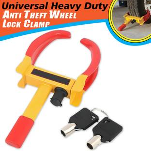 OBEROI'S TRADERS 1 Year Warranty Heavy Duty Car Tyre Wheel Security Lock Clamp Anti-Theft Towing Parking Boot Tire Claw Adjustable for Auto, Car, & Truck with Two Keys Wheel Lock