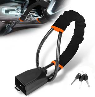 STHIRA Wheel Lock with 3 Keys Car Steering Wheel Lock for Truck, SUV, Van, Hatchback Steering Wheel Lock Safety Belt Buckle Attachment Heavy Duty Steel Steering Wheel Lock