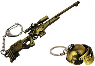 Riya Touch PUBG Sniper Weapon Gun With Level 3 Helmet Locking Key Chain