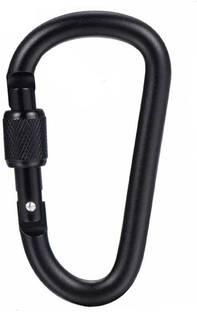 StealODeal Black Screw Locking Clip Hook D Shape Locking Carabiner