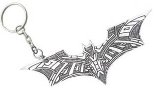 NeoTask Batman Justice league bat texture logo silver Metal Key Chain