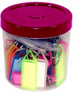 sheetal traders Multicolor Keyring & Keychain with Name Tag Labels (Pack of 50) Key Chain
