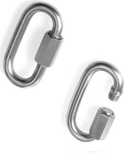 Rarehaunt 5 mm Heavy SS Carabiner Screw Swing Snap Hook Multipurpose Connector Sports 2 Pc Locking Carabiner
