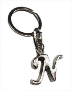 ADITYA TRADERS 'N' Full Metal Alphabet Ring Key Chain