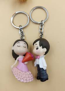 Preili's New Forever Lover Cute Stylish Couple Multicolour Key Ring Key Chain