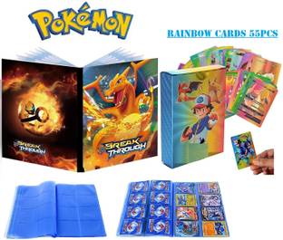 CrazyBuy Pokemon Rainbow cards 55 PCS & Big Album With 208 Pocket