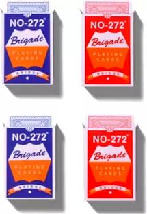 Gift Collection Brigade Plastic Coated Playing Cards Taash Patti Bridge Rummy Poker Pack Of 4