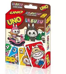 Gift Collection Premium Quality UNO Labubu Card Game for kids and family Fun Game