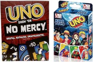 Gift Collection UNO Show em No Mercy Card & UNO Anime Cards Game for kids & family Travel Fun