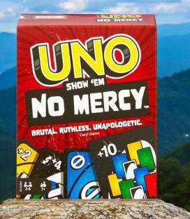 Doabealle Toys UNO Show ‘em No Mercy Card game the most brutal edition of UNO ever! (New Fan Base Edition) Card-game with 179 cards With premium quality Cards