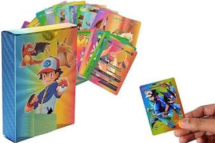 Naama 55 PCS Pokemon Cards, Rainbow Foil Card, Assorted Cards Deck Box -V Series Cards