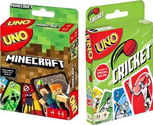 WOYR UNO Playing Cards Combo-UNO Minecraft UNO Cricket Playing Cards