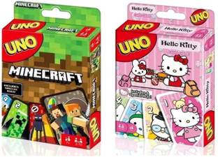 Gift Collection Minecraft & UNO Hello Kitty Cards Game for kids and family With Special Rule