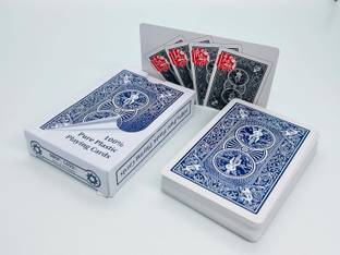A SARKAR MAGIC WORLD Marked Playing Plastic Card Bicycle Design (Blue)