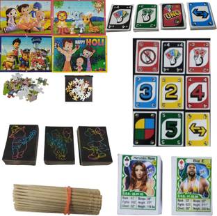 agilan Scratch Art , puzzle , Cricket playing cards Game For kids