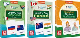 spartan kids Flash Cards For Kids (Combo Set) Country Flag Flash Cards, Country Flag (Version 2) Flash Cards and Freedom Fighters Flash Cards For Kids | Flash Cards for Babies 1+ Year old (Set of 3)