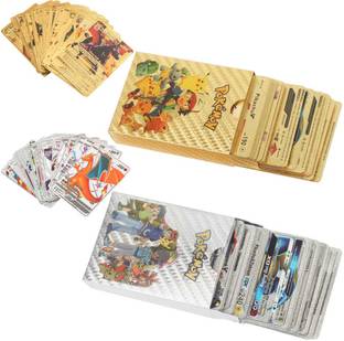 Craveon Poke-Moon (50 Cards Deck) Golden & Silver Playing Card Combo for Kids