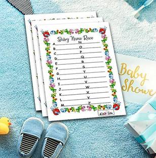 ShikharRetails Baby Shower Special Baby Name Race Baby Shower Game Leafs (Pack of 50 Leaf)