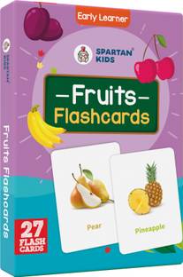spartan kids Fruits Flash Cards Easy & Fun way of Learning-1yr-6yr Kids