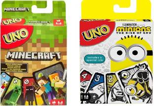WOYR UNO Minion and Minecraft Paper Playing Cards| 112 UNO Playing Card Game