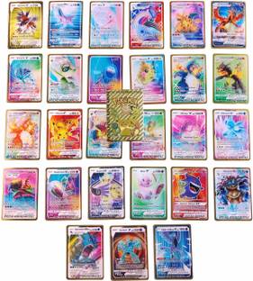 MOONZA 27 PCS 3D View Pokemon Trading Card For Kid's Playing Card For Kid's